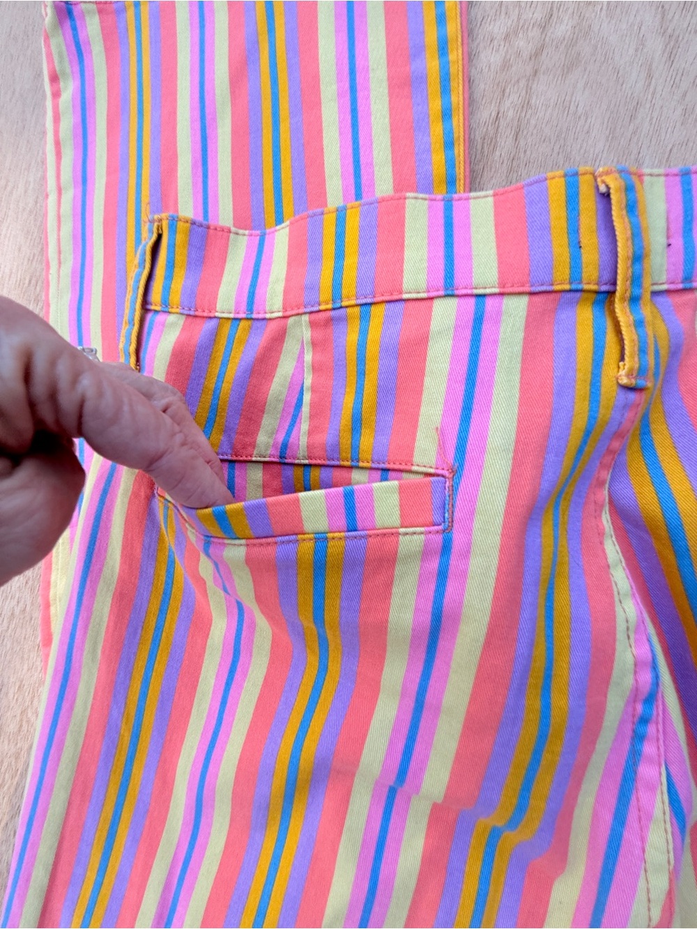 J. Crew Re-Imagined Eco Slim Demi-Boot Chino Pant Multicolor Vertical Stripe 29 - Picture 10 of 14